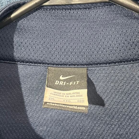 Nike Dri-Fit Navy Blue White Striped Full Zip Track Sweater Mens Size XXL - Picture 3 of 8